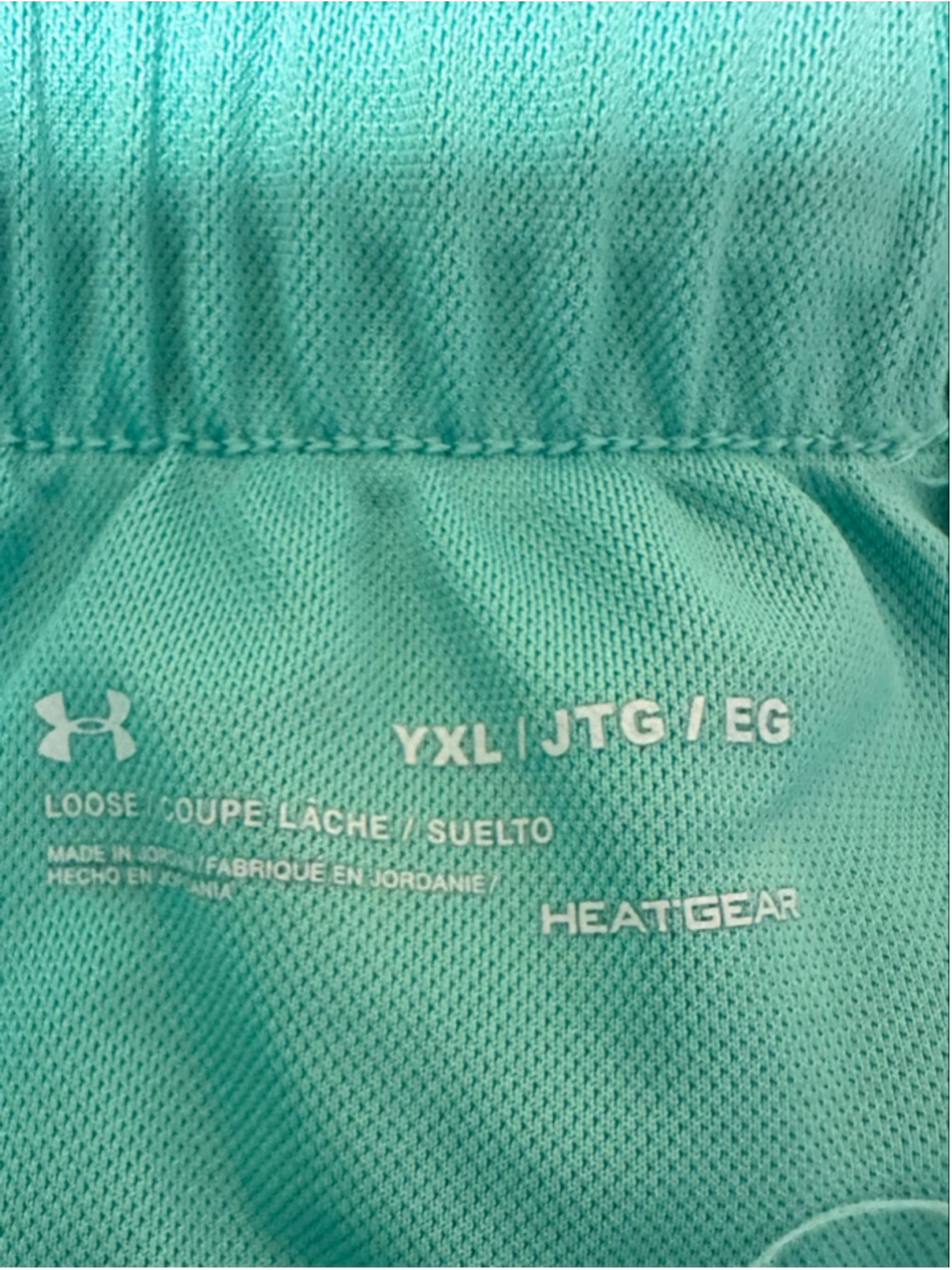 Girls Under Armour Teal & White Athletic Shorts XL - Picture 3 of 3